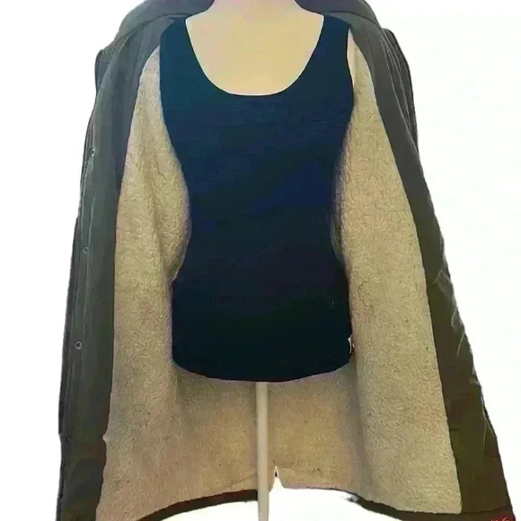 Dandy Boy Fleece lined Army Green Utility Coat Size Large - Picture 4 of 5